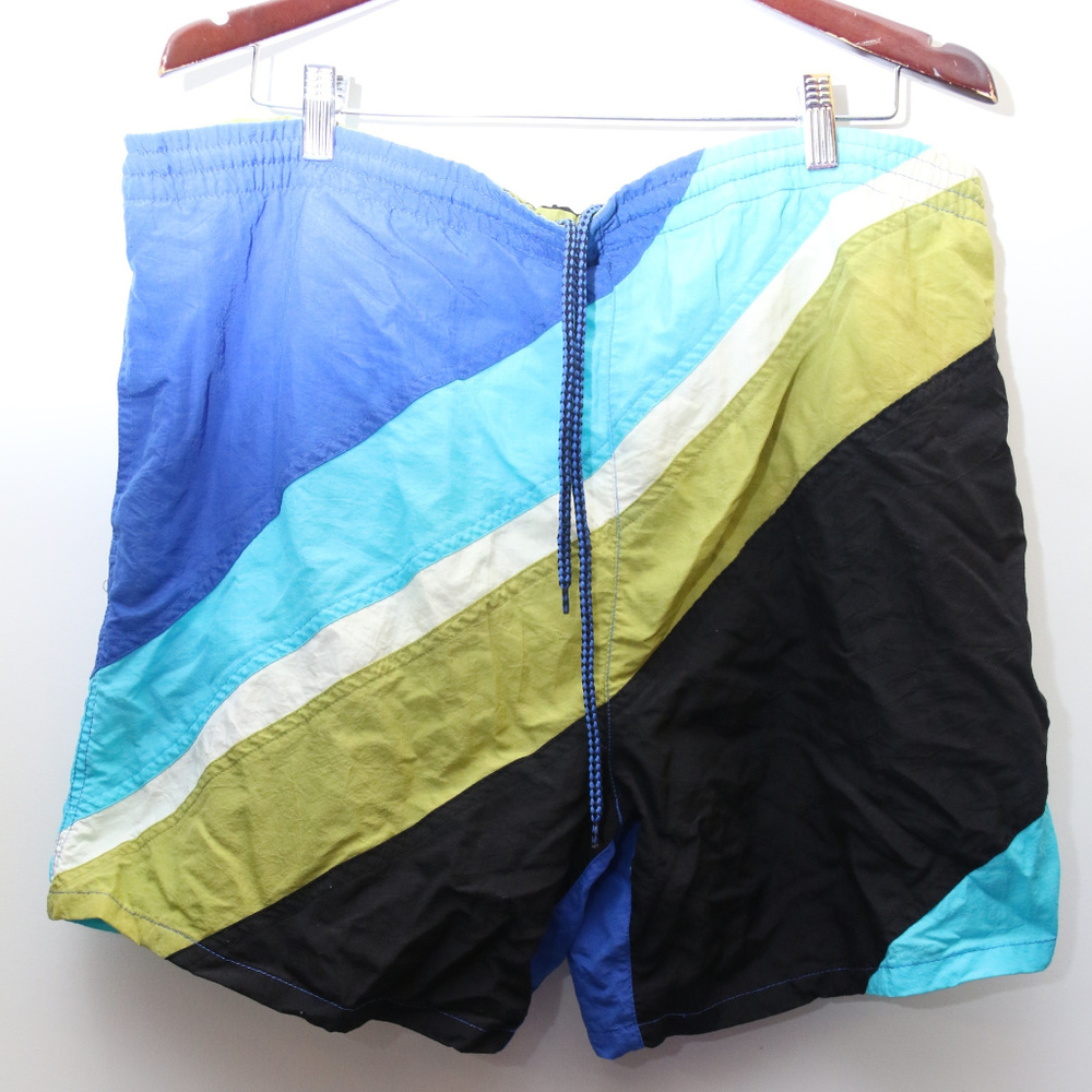 90's Vintage "BASIC EDITIONS" Colorblocked Trunks